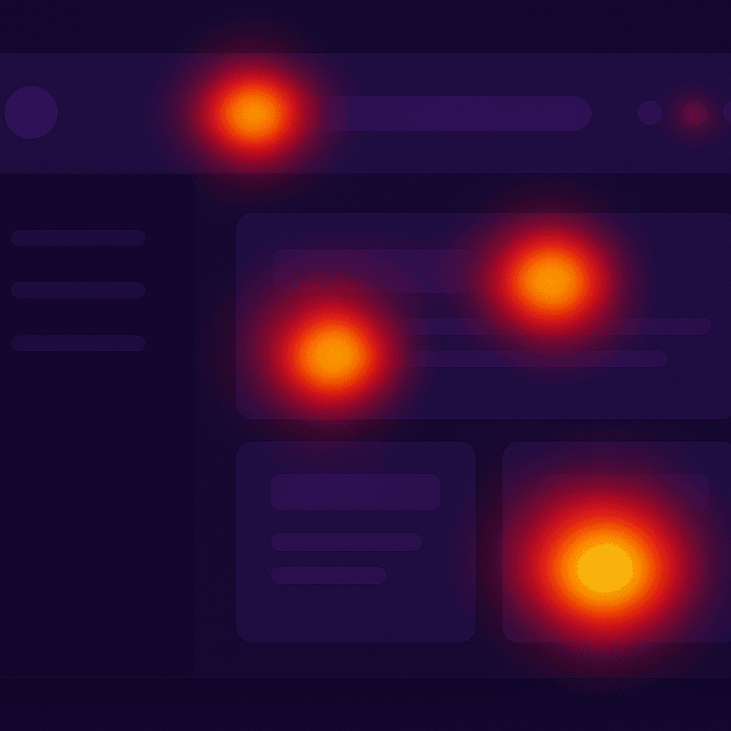 Heatmap showing rage click patterns